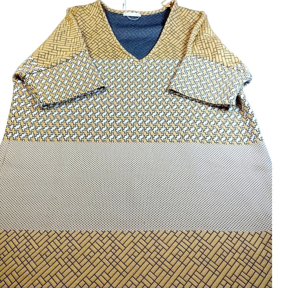 Zara W/B Collection Yellow & White Short Sleeve Top - L